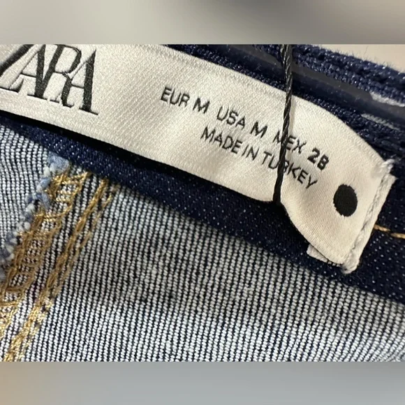 NWT Zara Blue Denim Midi Bustier Corset Party Dress Medium - Picture 15 of 16